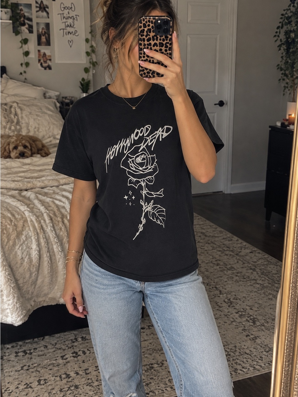 Madelyn Bailey Hollywood dead Comfort Colors Black Rose Graphic Tee